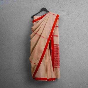 Cotton Saree - Beige Bloom