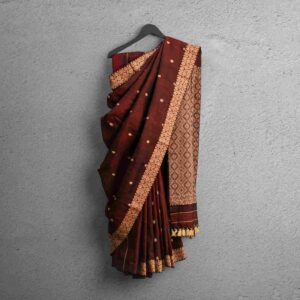 Nuni Silk Cotton Saree - Maple Glow