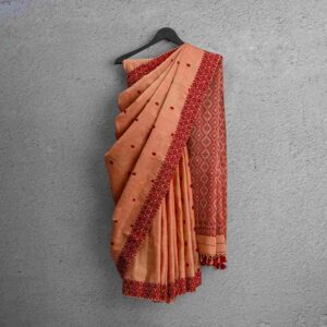 Nuni Silk Cotton Saree - Saffron Kiss