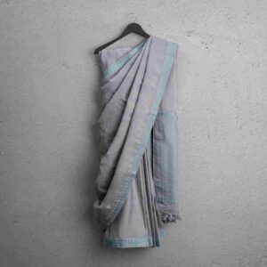 Nuni Silk Cotton Saree - Silver Mist