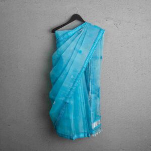 Raw Nuni Silk Saree - Ice Petal