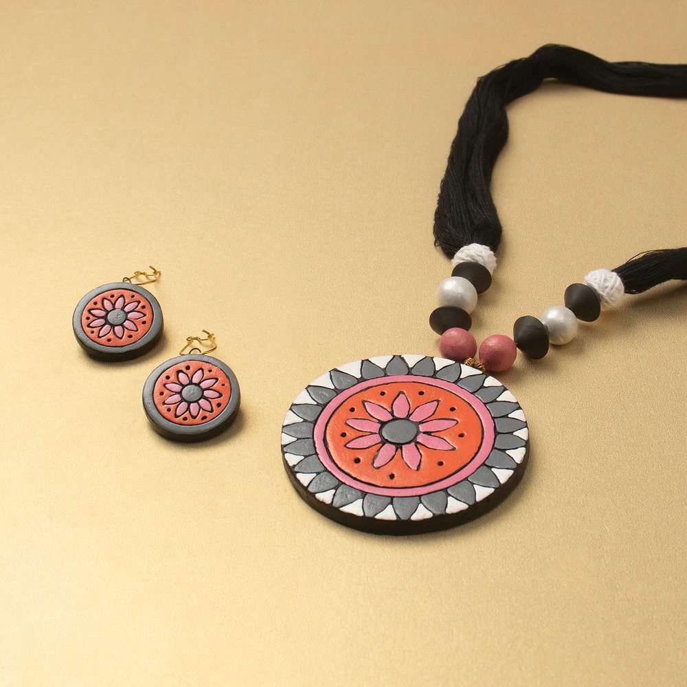 Sun Disk Terracotta Jewellery Set – Terracotta Jewellery Online
