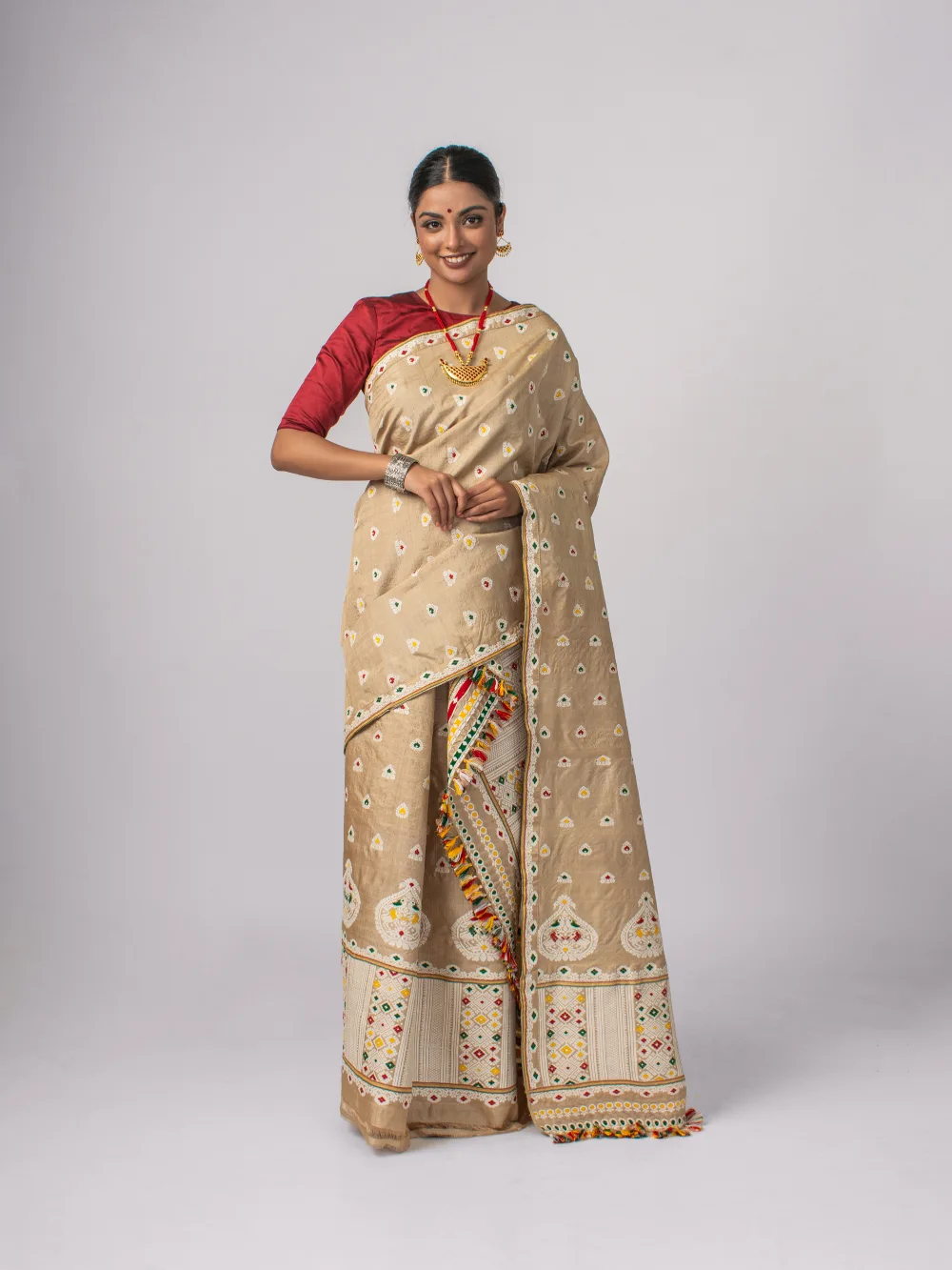 Premium Assam Muga Silk Sador Mekhela