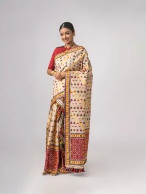 Premium Tussar Silk Sador Mekhela – Classic Design