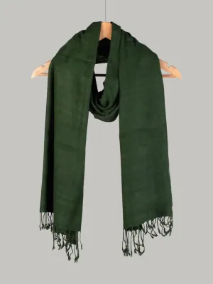 Natural Dye Plain Stole – Eri Silk Green